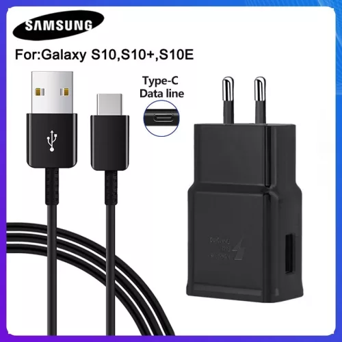 Samsung EP-TA200 Hálózati USB töltő + USB-C kábel (5V / 2A) Fekete (ECO csomagolás)