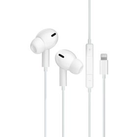   JELLICO vezetékes fülhallgató EP3A Lightning mikrofonnal 1.2m fehér, EP3A-Lightning