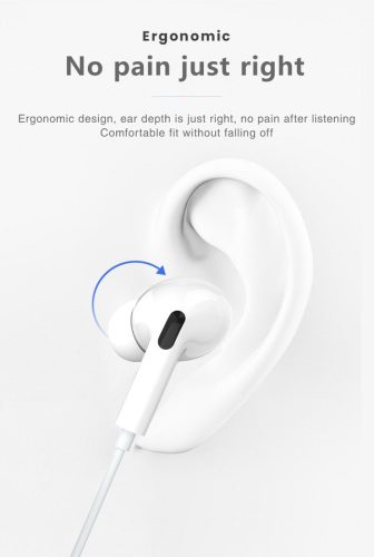 JELLICO vezetékes fülhallgató EP3A Lightning mikrofonnal 1.2m fehér, EP3A-Lightning