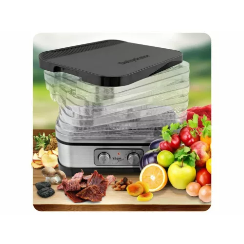 Vigan ESP1 aszaló gép, 250W, 5 db 32 cm-es tálca és fedő, inox