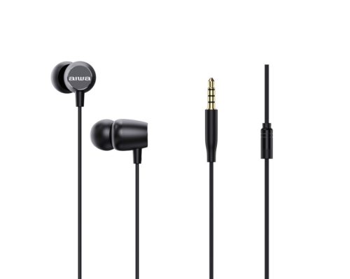 Aiwa ESTM-20BK  dinamikus vezetékes fülhallgató mély basszussal és kristálytiszta hangzással, fekete színben