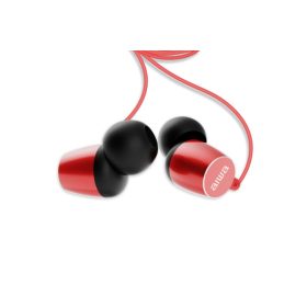   Aiwa ESTM-20RD dinamikus vezetékes fülhallgató mély basszussal és kristálytiszta hangzással, piros színben