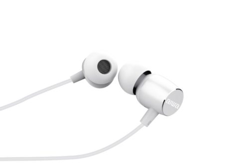 Aiwa ESTM-20WT dinamikus vezetékes fülhallgató mély basszussal és kristálytiszta hangzással, fehér színben
