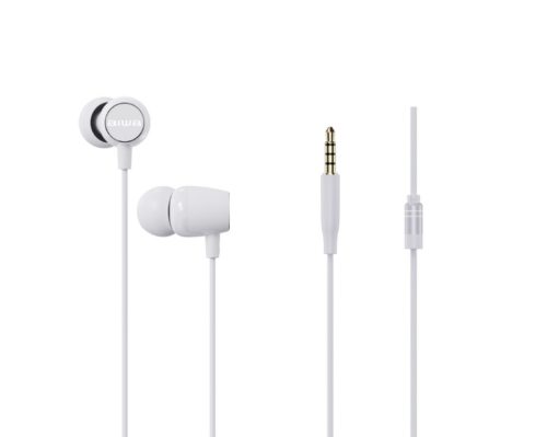 Aiwa ESTM-20WT dinamikus vezetékes fülhallgató mély basszussal és kristálytiszta hangzással, fehér színben