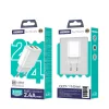  Jellico EU02 Hálózati töltő 2.4A 12W 2xUSB, Fehér