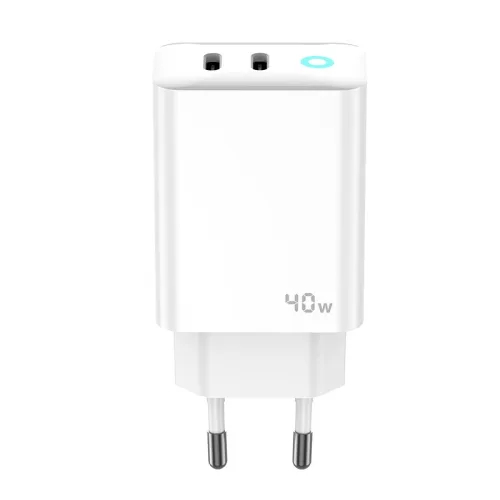 Jellico EU19 Hálózati töltő 40W 2 x USB-C, fehér