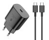 Jellico EU25 Hálózati gyorstöltő 25W USB-C, + USB-C-USB-C kábel, Fehér