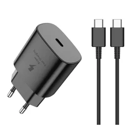   Jellico EU25 Hálózati gyorstöltő 25W USB-C, + USB-C-USB-C kábel, Fehér