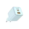 JELLICO fali töltő EU55BL GaN PD 33W 1xUSB-C + 1xUSB QC3.0, kék