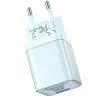 JELLICO fali töltő EU55BL GaN PD 33W 1xUSB-C + 1xUSB QC3.0, kék