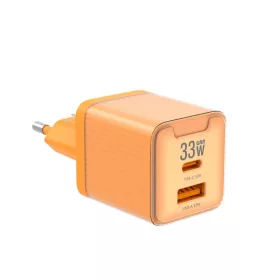   JELLICO fali töltő EU55 GaN PD 33W 1xUSB-C + 1xUSB QC3.0, Narancssárga
