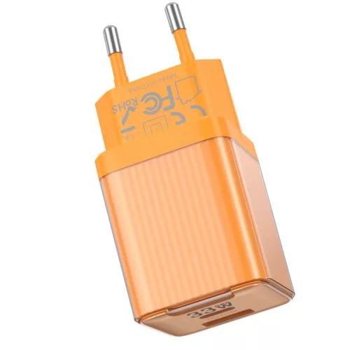 JELLICO fali töltő EU55 GaN PD 33W 1xUSB-C + 1xUSB QC3.0, Narancssárga