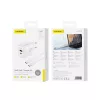 Foneng fali töltő EU67 PD 45W GaN 1xUSB-C + 1xUSB QC3.0 + kábel USB-C - USB-C, fehér