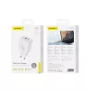 Foneng fali töltő EU67 PD 45W GaN 1xUSB-C + 1xUSB QC3.0, fehér