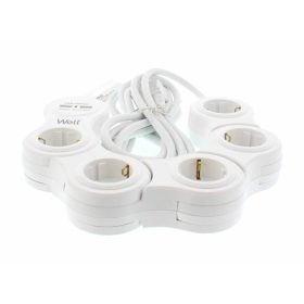   Well EXTSR-5S3M-USB-WL Öt férőhelyes forgatható földelt kapcsolós elosztó, 3m