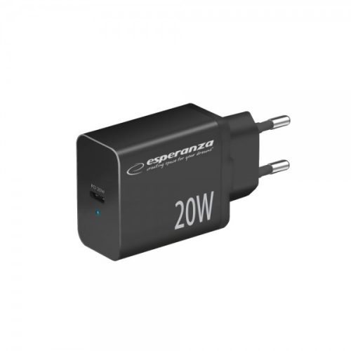Esperanza gyorstöltő 20w usb-c pd fekete
