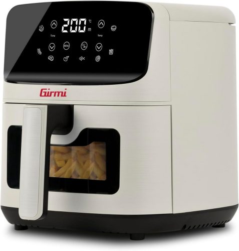 Girmi FG27 Ecofrit Lite forrólevegős sütő – 4.2 liter, 8 program, digitális kijelző, állítható hőmérséklet, Homok-bézs szín (FG2701)