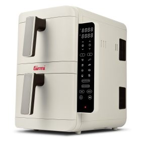   Girmi FG41 Ecofrit Dual kétzónás forrólevegős fritőz 9 literes (2x4.5 liter) kapacitással, Homok-bézs szín, SYNC és MATCH funkcióval (FG4101)