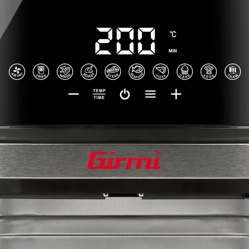 Girmi FG90 Ecofrit Premium forrólevegős sütő – 9 liter, dupla fűtőelem, 10 program, digitális kijelző. Nagy adagok, olaj nélkül, profin!