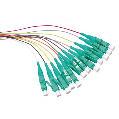 Logilink Színes pigtail szett 12 x LC, OM3 50/125 , 2m, aqua csatlakozó