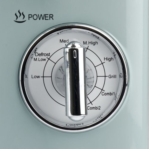 Girmi FM21 Mikrohullámú sütő kékes zöld színben, 20 literes, 30 perces időzítővel, 1150 W (teljesítmény), 800 W (grillteljesítmény)