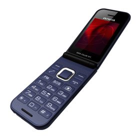   Aiwa FP-24BL Dual SIM-es kinyitható mobiltelefon, 900/1800MHz, nagy méretű gombok, magyar menü, FM rádió