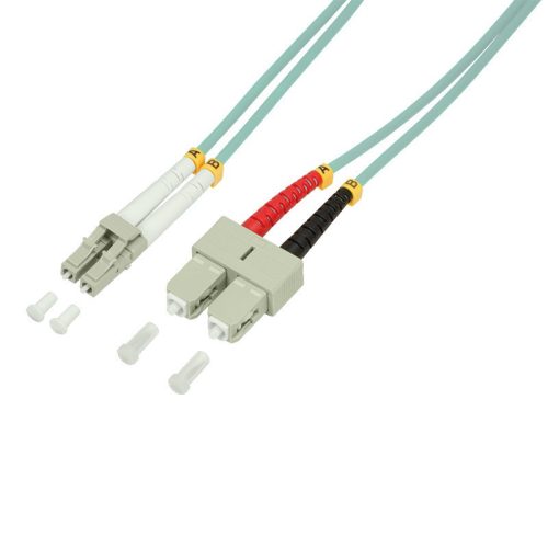Logilink Fiber duplex patch kábel, OM3, 50/125 , LC-SC, aqua, 1 m