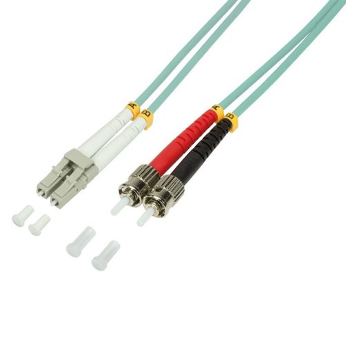 Logilink Fiber duplex patch kábel, OM3, 50/125 , LC-ST, aqua, 3 m