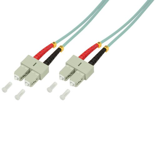 Logilink Fiber duplex patch kábel, OM3, 50/125 , SC-SC, aqua, 3 m