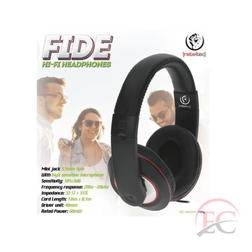 Rebeltec Fide fejhallgató, fekete