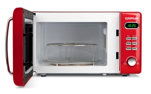 G3 Ferrari G10155 SAPORMIO VINTAGE Mikrohullámú sütő, 20 liter, 1.150W teljesítménnyel, piros színben