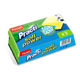   PACLAN PRACTI SOFT POWER SZIVACS 3DB/CSOMAG (MŰANYAG DÖRZSI RÉSSZEL A KARCOLÁS MENTES TISZTÍTÁSÉRT!)