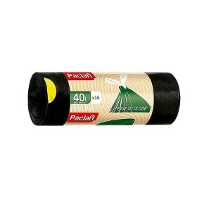   PACLAN ECOLINE ZÁRSZALAGOS SZEMETESZSÁK 40L (15DB/TEKERCS) 55CMX60CM  ÚJRAHSZNOSÍTOTT ANYAGBÓL KÉSZÜLT!