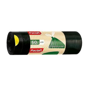   PACLAN ECOLINE ZÁRSZALAGOS SZEMETESZSÁK 60L (15DB/TEKERCS) 60CMX72CM 25MY ÚJRAHSZNOSÍTOTT ANYAGBÓL KÉSZÜLT!