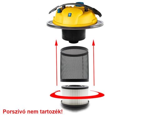PORSZÍVÓ KOMPATIBILIS HEPA FILTER / MOTORVÉDŐ SZŰRŐ HENGERES ZÁRT WORKZONE AF 2015 / AF 3015 MOSHATÓ