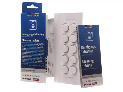 BOSCH TISZTÍTÓ TABLETTÁK AUTOMATA KÁVÉFŐZŐKHÖZ ÉS TERMOSZOKHOZ HASZNÁLHATÓ 00312295 GYÁRI (10DB/CSOMAG)