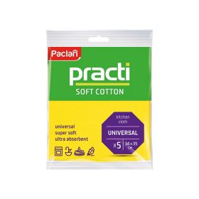   PACLAN PRACTI SOFT COTTON HÁZTARTÁSI KENDŐ (5DB/CSOMAG) 34CMX35CM 280MY