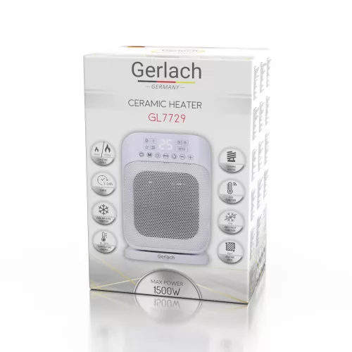 GL7729 Kerámia hősugárzó LCD kijelzővel, távvezérlővel 1500W