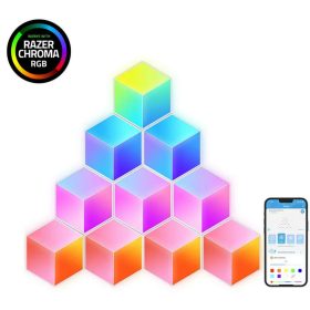   Govee Glide Hexagon RGB 3D intelligens panelek, 10 darab, Zene szinkronizálás, Kompatibilis az Alexával és a Google Home-al Hang + Wifi + Bluetooth vezérlésel, GOVH6066