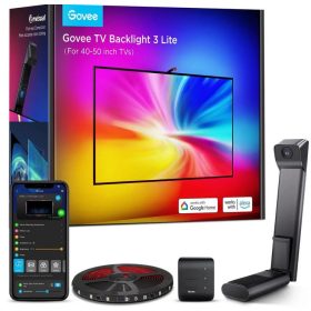   Govee Intelligens RGBICW LED szalag TV (40~50 hüvelyk) háttérvilágítás kamerával, halszem korrekcióval 3 Lite H Wi-Fi, Bluetooth, GOVH6097