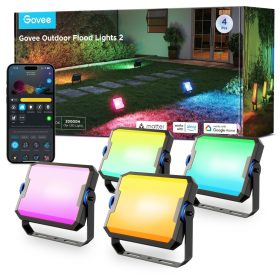   Govee kültéri FLood Lights RGBICWW 4 db-os APP + Wifi + Bluetooth vezérléssel, GOVH8057