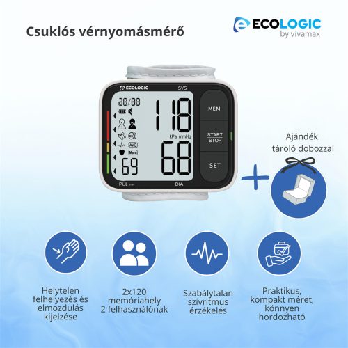 Ecologic GYEL07 Csuklós vérnyomásmérő