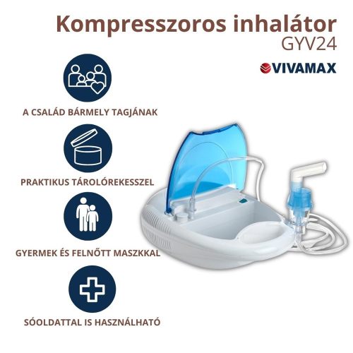 Vivamax V24 Kompresszoros inhalátor tároló rekesszel GYV24