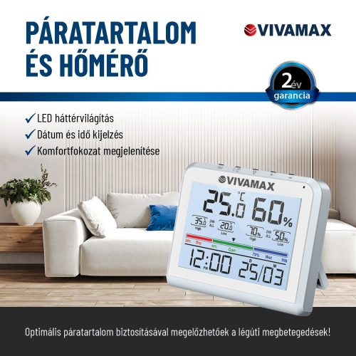 Vivamax GYVPM5 Páratartalom- és hőmérő