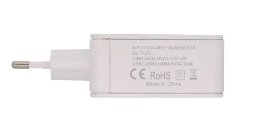 Rebeltec H410 Turbo - 4 USB porttal, hálózati gyors töltő, fehér, 3A