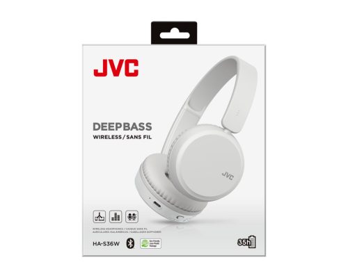 JVC HA-S36W-W-U Bluetooth fejhallgató fehér színben, akár 35 órás üzemidővel