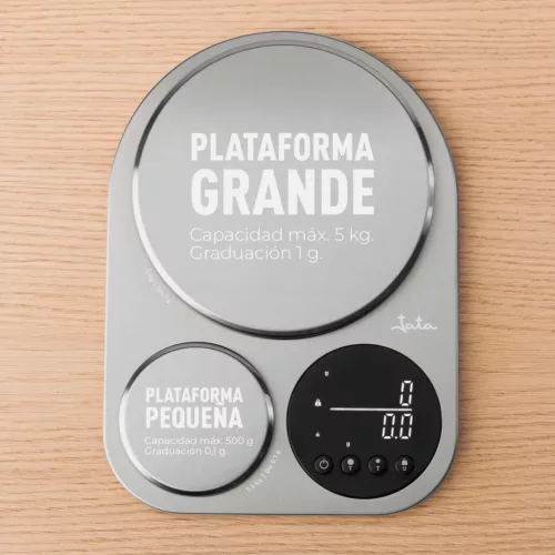 Jata HBAL1254 inox digitális konyhai mérleg, dupla mérőfelület, 5kg