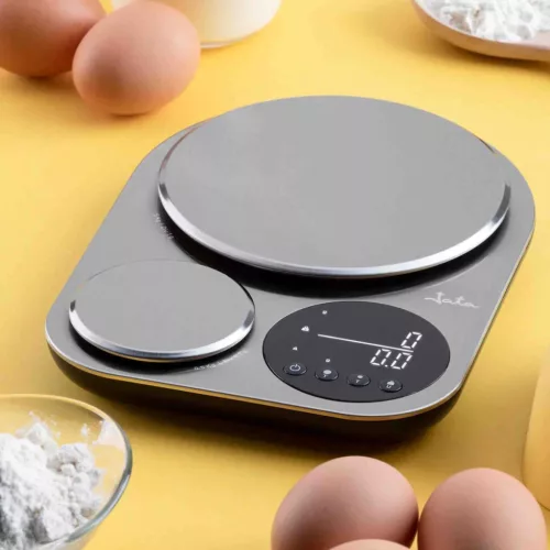 Jata HBAL1254 inox digitális konyhai mérleg, dupla mérőfelület, 5kg