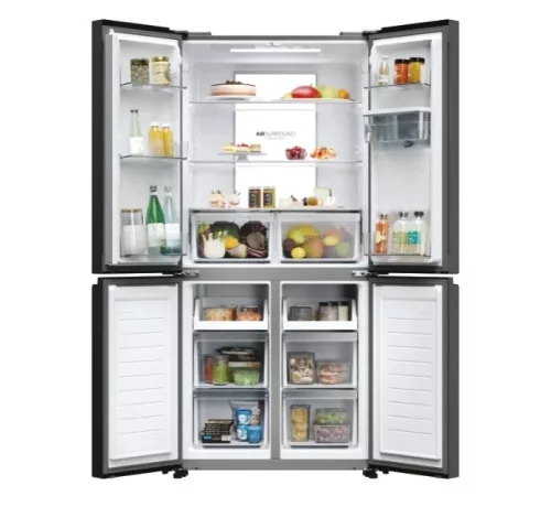 Haier HCR7818DWPT négyajtós hűtőszekrény, 467 liter, vízadagolós, fekete