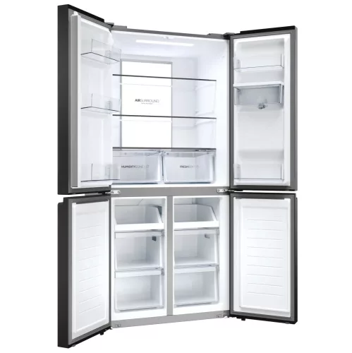 Haier HCR7818DWPT négyajtós hűtőszekrény, 467 liter, vízadagolós, fekete